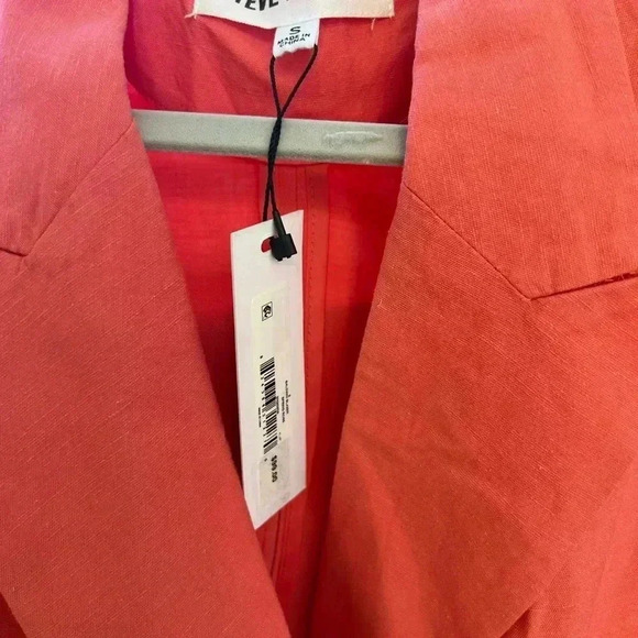 NWT Steve Madden Linen Coral Baldwin Blazer S - Picture 7 of 8